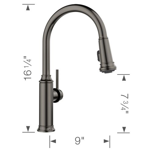 Main product image of Empressa High-Arc Pull-Down Dual-Spray Kitchen Faucet, 1.5 GPM - Satin Dark Steel, 443262