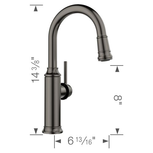 Main product image of Empressa Bar Pull-Down Faucet, 1.5 GPM (Stream Only) - Satin Dark Steel, 443265