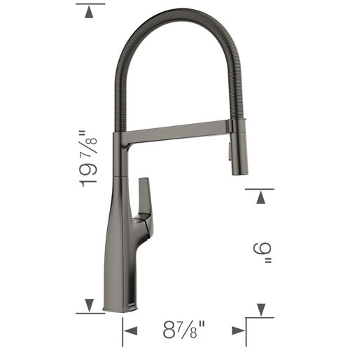 Main product image of Rivana Semi-Pro Pull-Down Dual-Spray Kitchen Faucet, 1.5 GPM - Satin Dark Steel, 443266