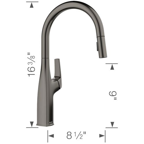 Main product image of Rivana High Arc Pull-Down Faucet, 1.5 GPM - Satin Dark Steel, 443267