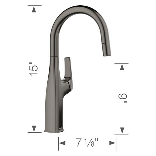 Main product image of Rivana Bar Pull-Down Faucet, 1.5 GPM - Satin Dark Steel, 443268