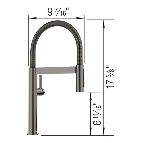 Main product image of Blancoculina II Mini Pull-Down Dual-Spray Kitchen Faucet, 1.5 GPM - Satin Dark Steel, 527482