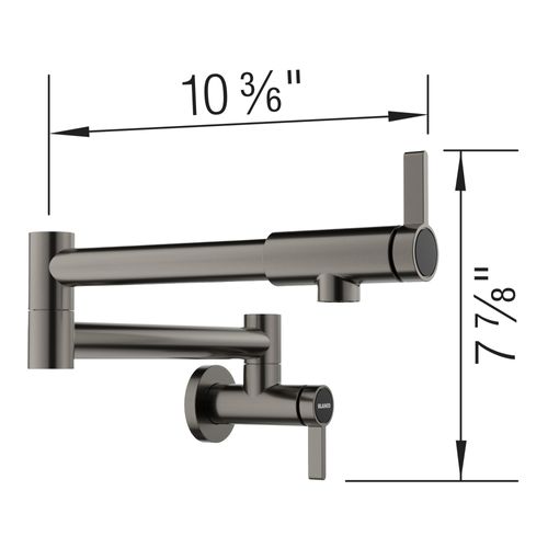 Main product image of Blancoculina II Wall-Mounted Pot Filler w/ 2 Single-Lever Handles , 1.5 GPM - Satin Dark Steel, 527487