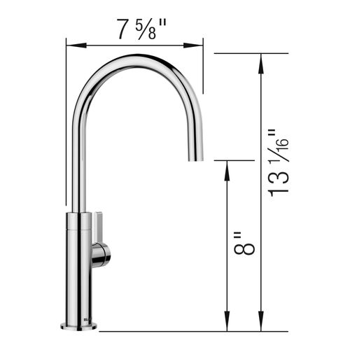 Main product image of Blancoculina II High Arc Beverage Faucet, Cold Water Only, 1.5 GPM - Chrome, 527490