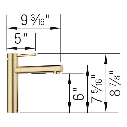 Main product image of Alta II Pull-Out Dual-Spray Kitchen Faucet, 1.5 GPM - Satin Gold, 527561