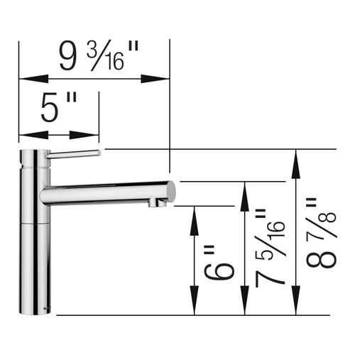 Main product image of Alta II Bar Faucet, 1.5 GPM - Chrome, 527568