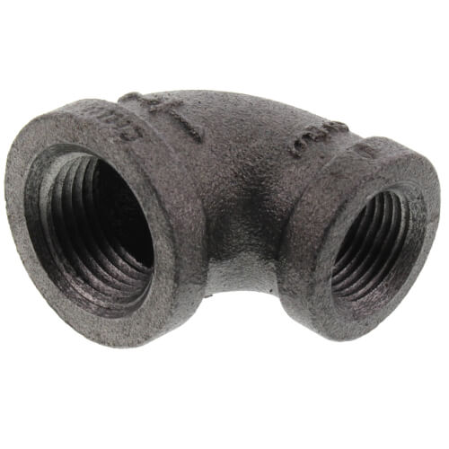 1/2" x 3/8" Black 90° Reducing Elbow