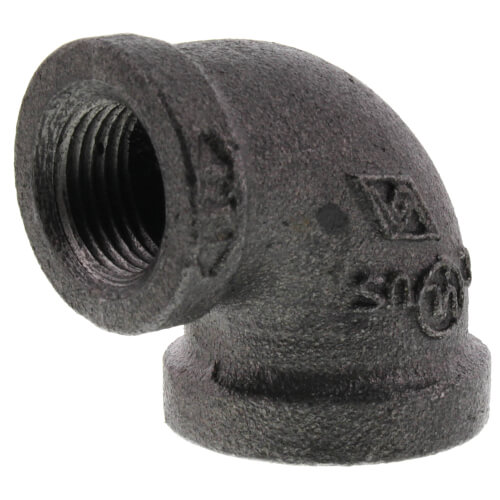 1/2" x 3/8" Black 90° Reducing Elbow
