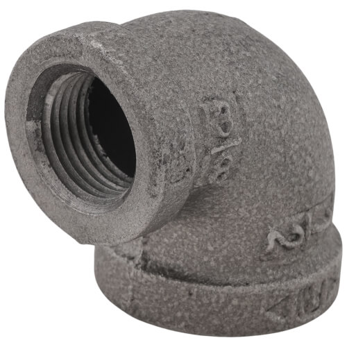 Main product image of 1/2" x 3/8" Black 90-Degree Reducing Elbow
