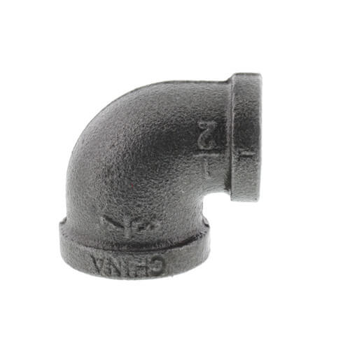 Main product image of 3/4" x 1/2" Black 90° Reducing Elbow