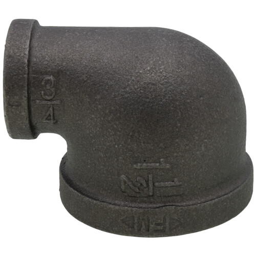 Main product image of 1-1/2" x 3/4" Black 90-Degree Reducing Elbow
