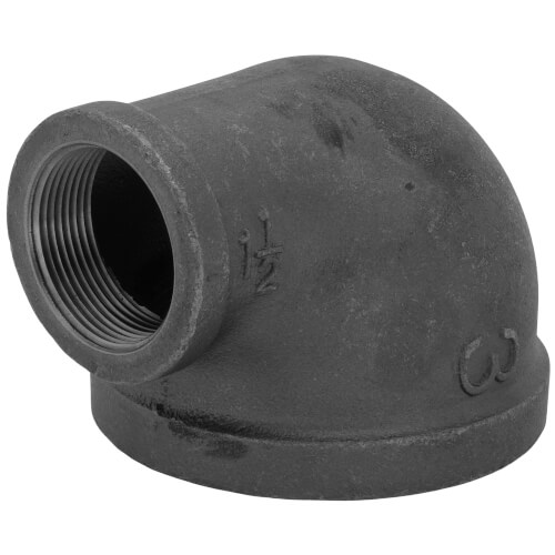 Main product image of 3" x 1-1/2" Black 90-Degree Reducing Elbow