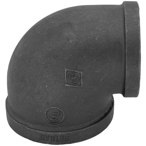 Main product image of 3" x 2-1/2" Black 90-Degree Reducing Elbow
