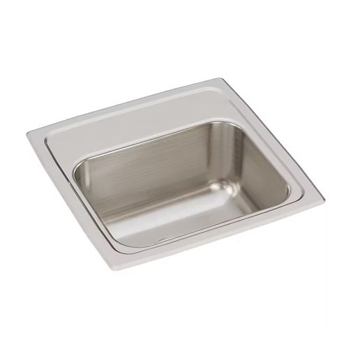 Main product image of Lustertone Classic Stainless Steel 15" x 15" x 7-1/8" Single Bowl Drop-in Bar Sink with 3-1/2" Drain