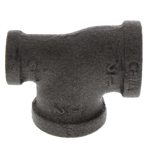 Main product image of 1/2" x 1/4" x 1/2" Black Reducing Tee