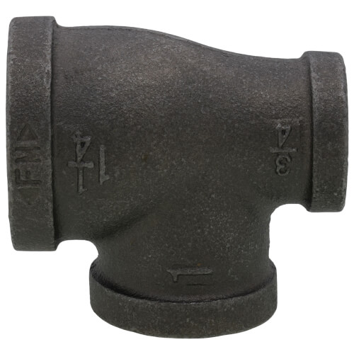 Main product image of 1-1/4" x 3/4" x 1" Black Reducing Tee