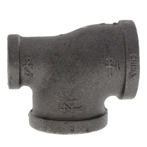 Main product image of 1-1/4" x 3/4" x 1-1/4" Black Reducing Tee