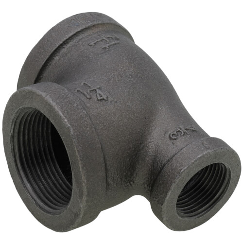 Main product image of 1-1/4" x 3/4" x 1-1/4" Black Reducing Tee