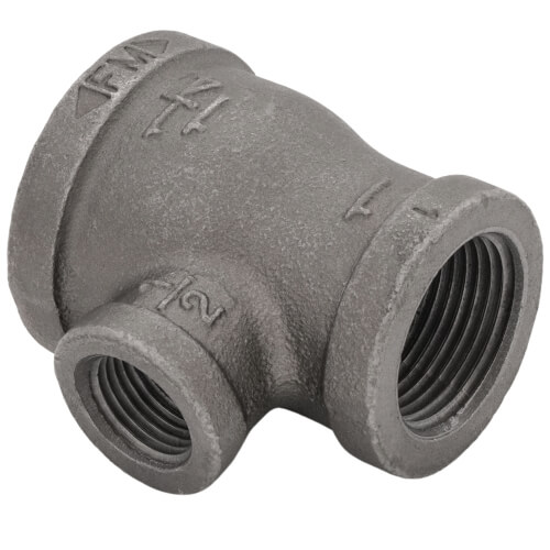 Main product image of 1-1/4" x 1" x 1/2" Black Reducing Tee