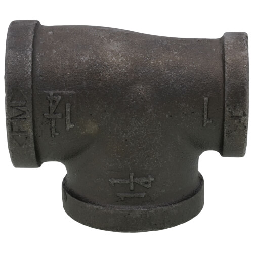 Main product image of 1-1/4" x 1" x 1-1/4" Black Reducing Tee