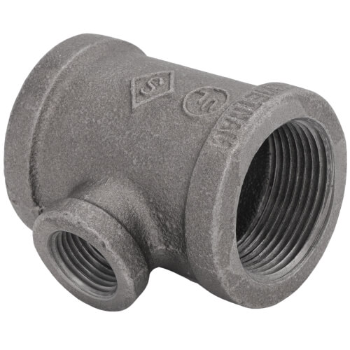 Main product image of 1-1/4" x 1-1/4" x 1/2" Black Reducing Tee