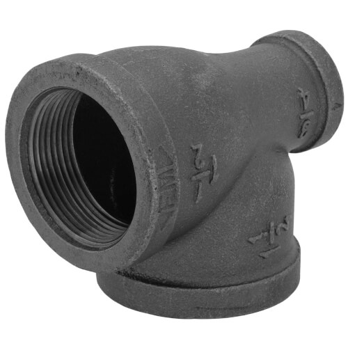 Main product image of 1-1/2" x 3/4" x 1-1/2" Black Reducing Tee