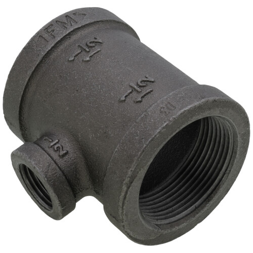 Main product image of 1-1/2" x 1-1/2" x 1/2" Black Reducing Tee
