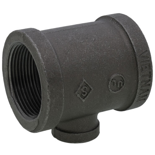 Main product image of 1-1/2" x 1-1/2" x 1/2" Black Reducing Tee