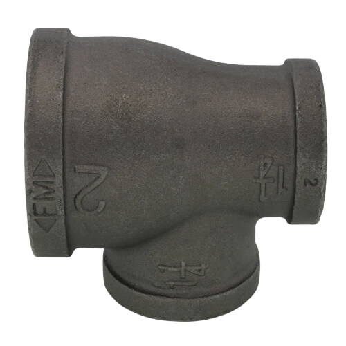 Main product image of 2" x 1-1/4" x 1-1/4" Black Reducing Tee