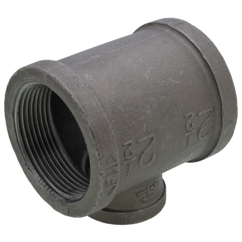 Main product image of 2-1/2" x 2-1/2" x 1-1/4" Black Reducing Tee