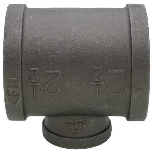 Main product image of 2-1/2" x 2-1/2" x 1-1/4" Black Reducing Tee