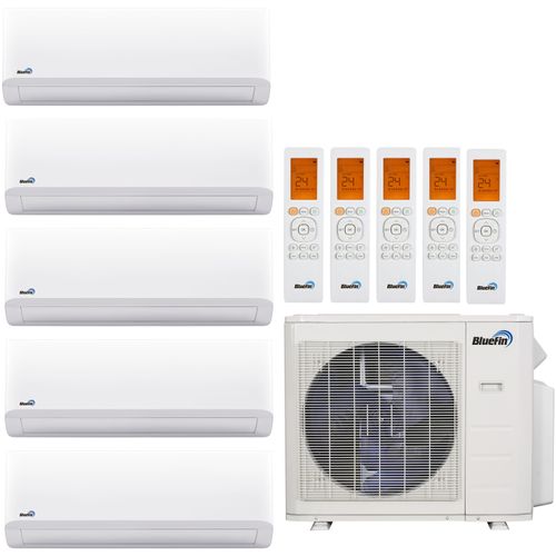 Main product image of 45,000 BTU, R454B, Improved Efficiency Ductless Five Zone Heat Pump Package (9+9+9+9+9)