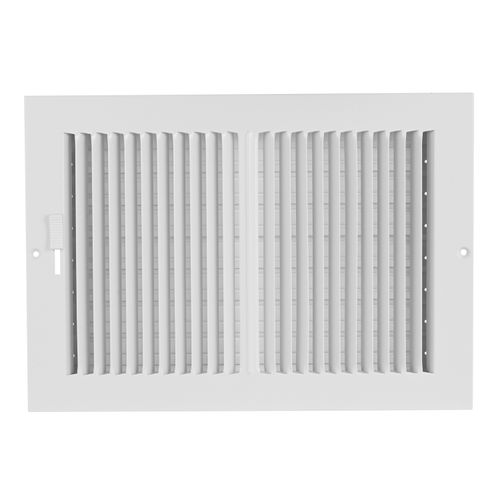 Main product image of 12" x 8" (Wall Opening Size) 2-Way Steel Sidewall/Ceiling Register, 1/2" Series 1 (White)