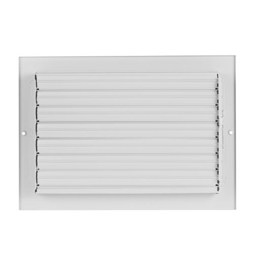 Main product image of 12" x 8" (Wall Opening Size) 2-Way Steel Sidewall/Ceiling Register, 1/2" Series 1 (White)