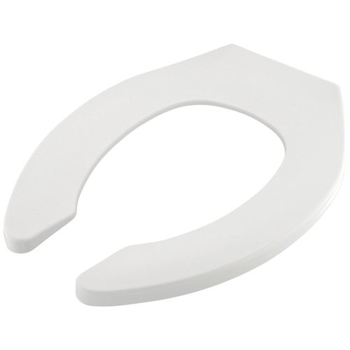 Main product image of Commercial Elongated Open Front Toilet Seat w/Stainless Steel Check-Hinge Post (White)