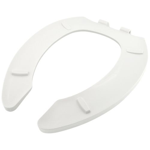 Main product image of Commercial Elongated Open Front Toilet Seat w/Stainless Steel Check-Hinge Post (White)