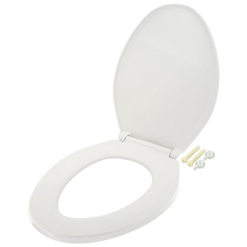 Main product image of Slow Close Plastic Elongated Toilet Seat (White)