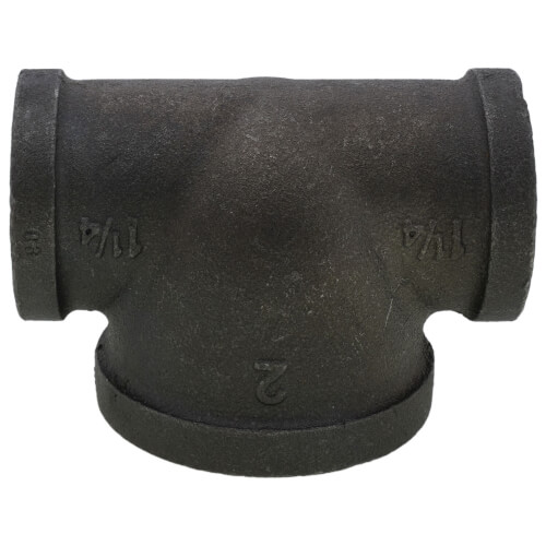 Main product image of 1-1/4" x 1-1/4" x 2" Black Reducing Tee