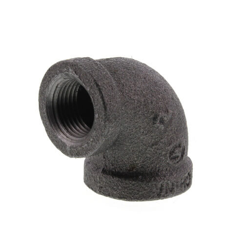 Main product image of 1/2" x 3/8" Black 90° Reducing Elbow