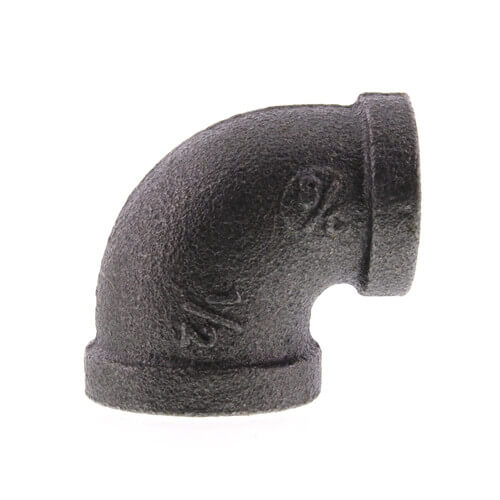 Main product image of 1/2" x 3/8" Black 90° Reducing Elbow