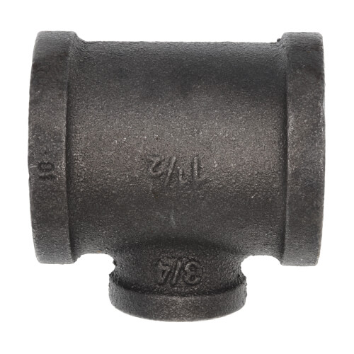 1-1/2" x 1-1/2" x 3/4" Black Reducing Tee