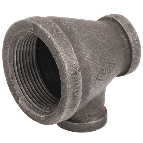 Main product image of 1-1/2" x 3/4" x 1/2" Black Reducing Tee