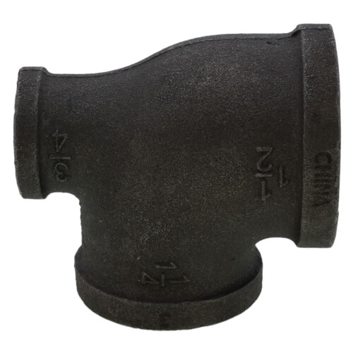Main product image of 1-1/2" x 3/4" x 1-1/4" Black Reducing Tee
