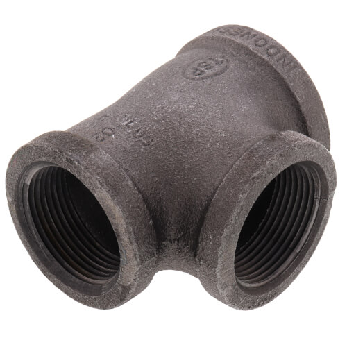 Main product image of 1-1/2" x 1-1/4" x 1-1/4" Black Reducing Tee