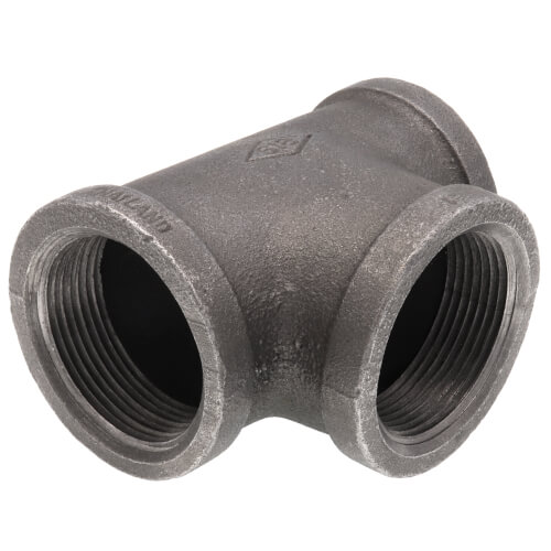 Main product image of 1-1/2" x 1-1/4" x 1-1/2" Black Reducing Tee