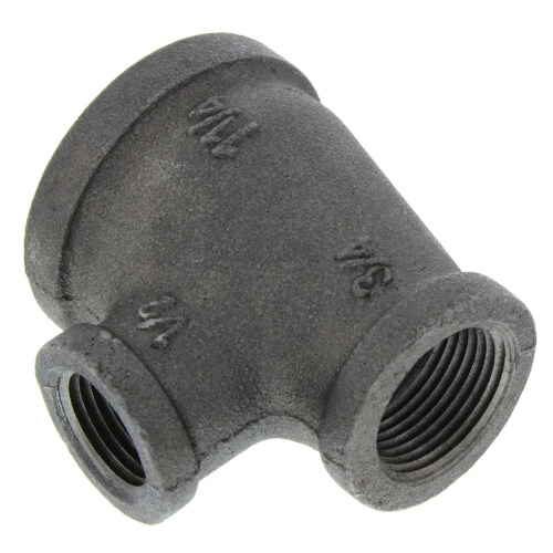 Main product image of 1-1/4" x 3/4" x 1/2" Black Reducing Tee