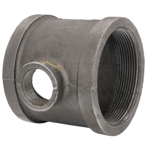 Main product image of 4" x 4" x 1-1/4" Black Reducing Tee