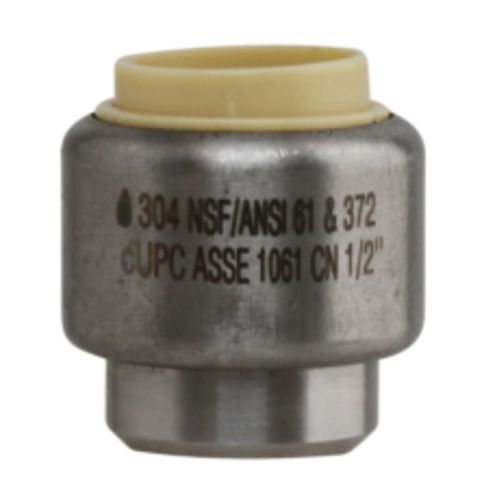 Main product image of 1/2" CTS 304 Stainless Steel Push-Fit Cap (Lead Free)