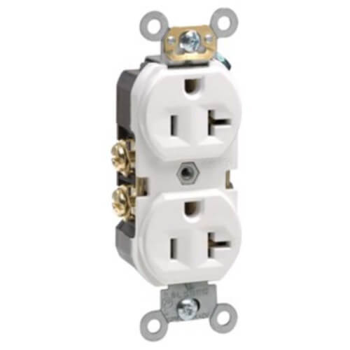 BR20-W - Leviton BR20-W - Commercial Grade Duplex Receptacle w/ Self ...