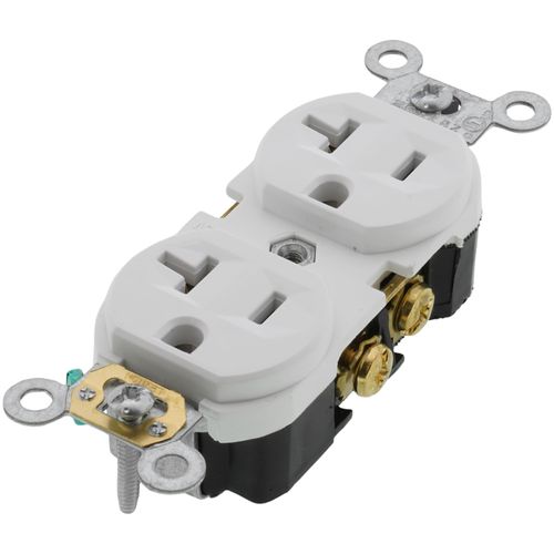 BR20-W - Leviton BR20-W - Commercial Grade Duplex Receptacle W/ Self ...